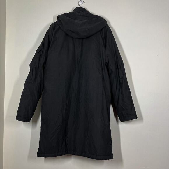 KAID Men’s Cold Gear Winter Coat Sz L Black Hooded Quilted/Fleece Lined Pockets - Picture 8 of 15